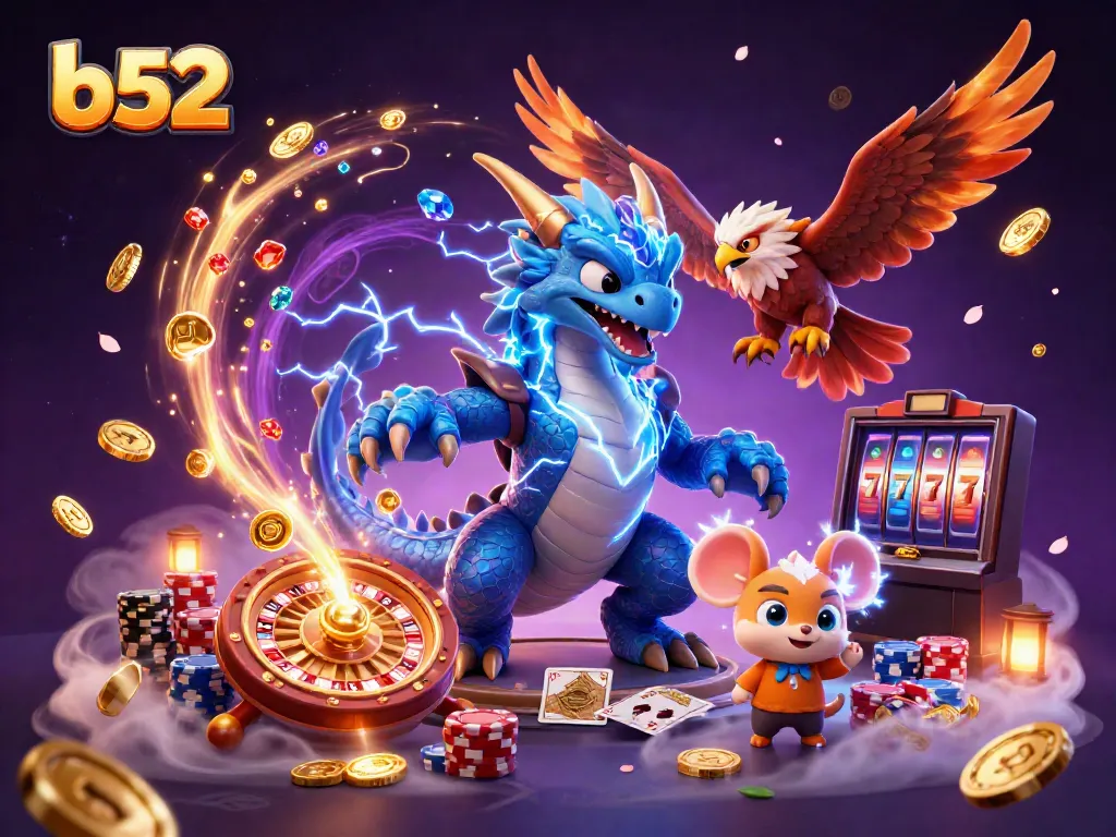 Join the action at b52 with lively gaming elements, electric characters, and thrilling wins