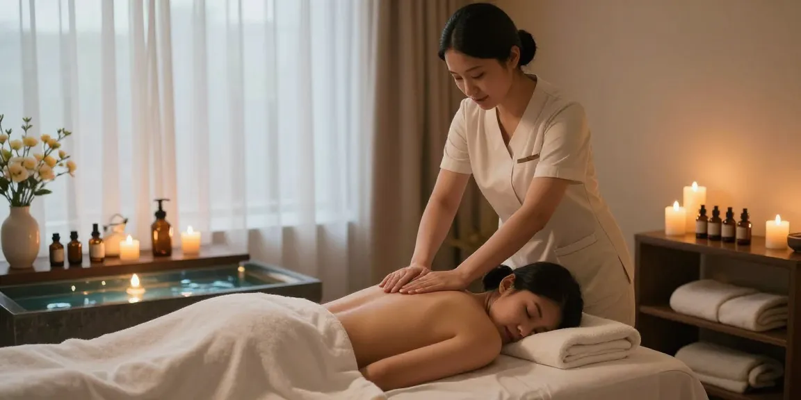 Experience 용인출장안마 with a professional massage setting featuring calming elements and a serene atmosphere.