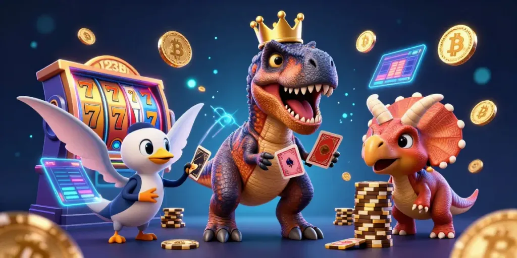 Engage with 123B by enjoying vibrant slot games featuring a friendly dinosaur theme amidst rich gaming elements.