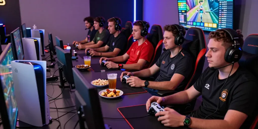 rokok88 vibrant gaming community scene with players engaged in multiplayer action
