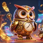 Experience the thrill of TT88 with a lively casino-themed illustration featuring a steampunk owl and engaging game elements.