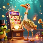 Spin to win at the best online casino with fast payout, featuring charming characters in a vibrant setting.
