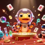 Explore gmnc's vibrant Martian casino with a gecko, celebrating gaming and risk analysis.
