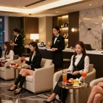 강남구구단 쩜오에서 고급스러운 분위기의 프라이빗 룸과 맞춤형 서비스를 제공하는 모습