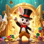 Engage with F8BET's vibrant casino world where luck meets excitement amidst golden treasures and playful characters.